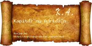 Kapitány Adrián névjegykártya