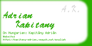 adrian kapitany business card